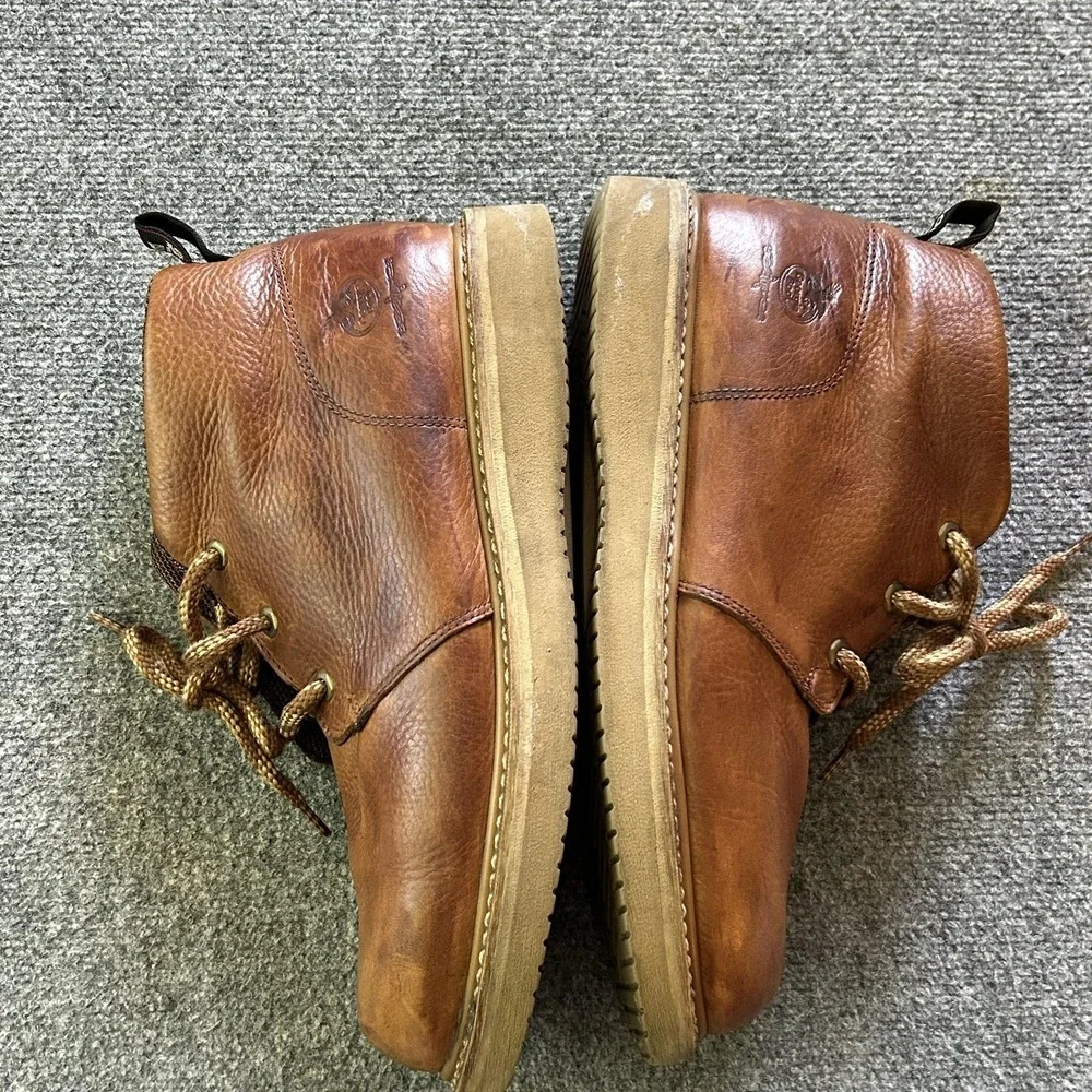 Georgia Boot Boots Mens Size 12M Brown Leather Chukka Wedge Work Slip Resistant